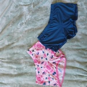 Bundle 2 Pajama Shorts: Blue and Tie Die Pink Size Small